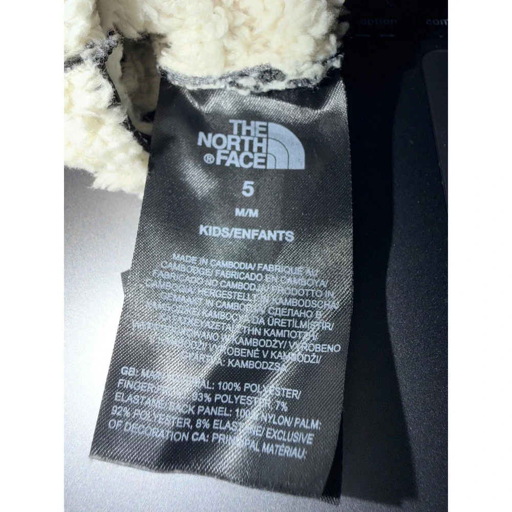 The‎ North Face Kids Gray Black Etip Fleece Lined Winter Gloves Size 5 M/M